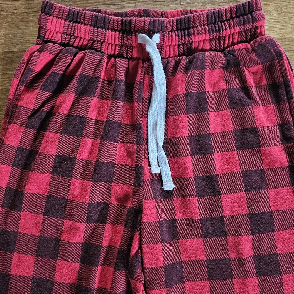 Grayson Threads Red Black Checker Plaid Jogger Pajama Pants Women's Size Small